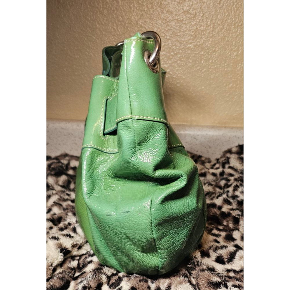 Furla Green Ruched Leather Shoulder Bag Made in Italy - Picture 5 of 10